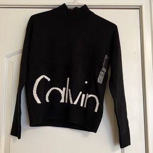 Calvin Klein Logo Mockneck Sweater